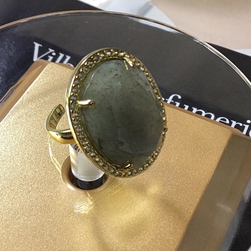 Lemon Gold Labradorite Adjustable Ring - image 2